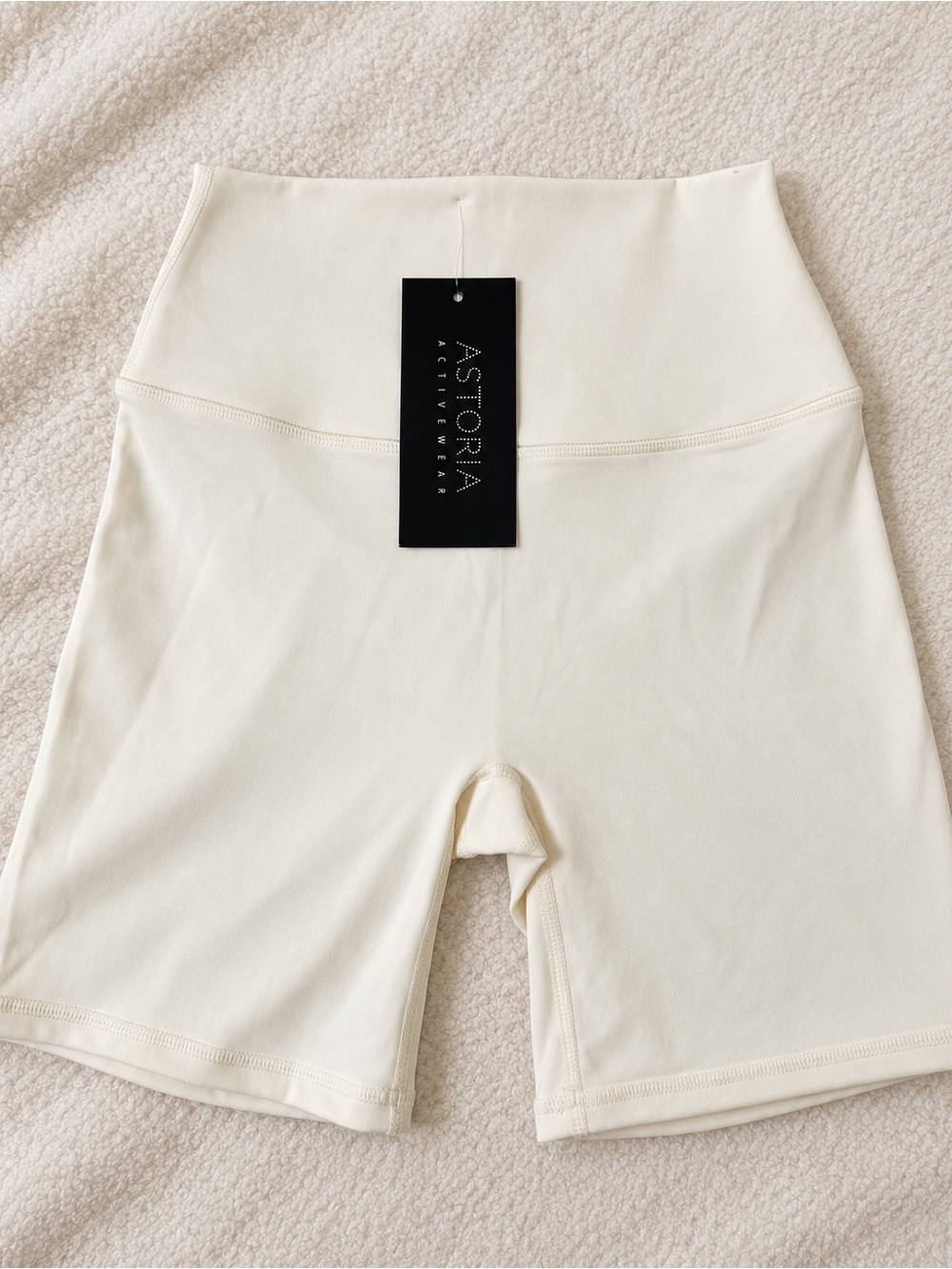 Astoria Activewear High-Waist Cream Bike Shorts